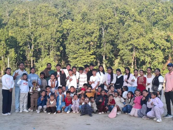 Happy preschool students